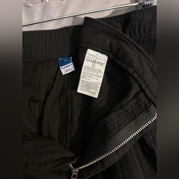 High-Waisted Slouchy Cropped Lightweight Crinkle Gauze/Linen Pants Sz 14 - Picture 5 of 5